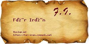 Für Irén névjegykártya